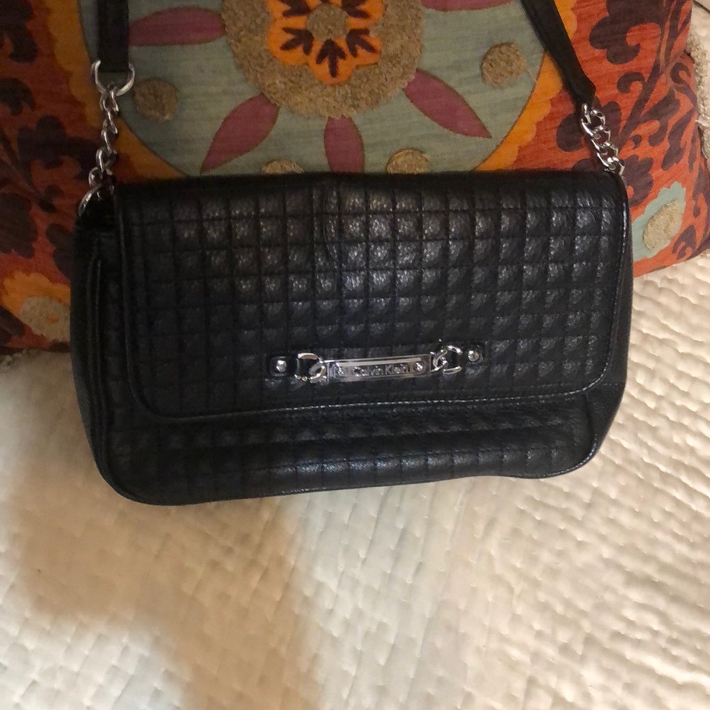 NEW MARKDOWN!!! EUC Calvin Klein Black Leather Shoulder Bag